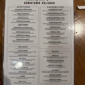 Cucina Pizza & Bar - Menu - Salad Near Me - Orlando, Florida