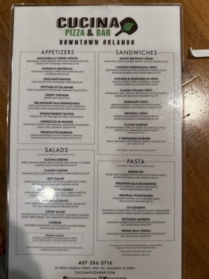 Menu photo 3 Cucina Pizza & Bar Orlando, FL