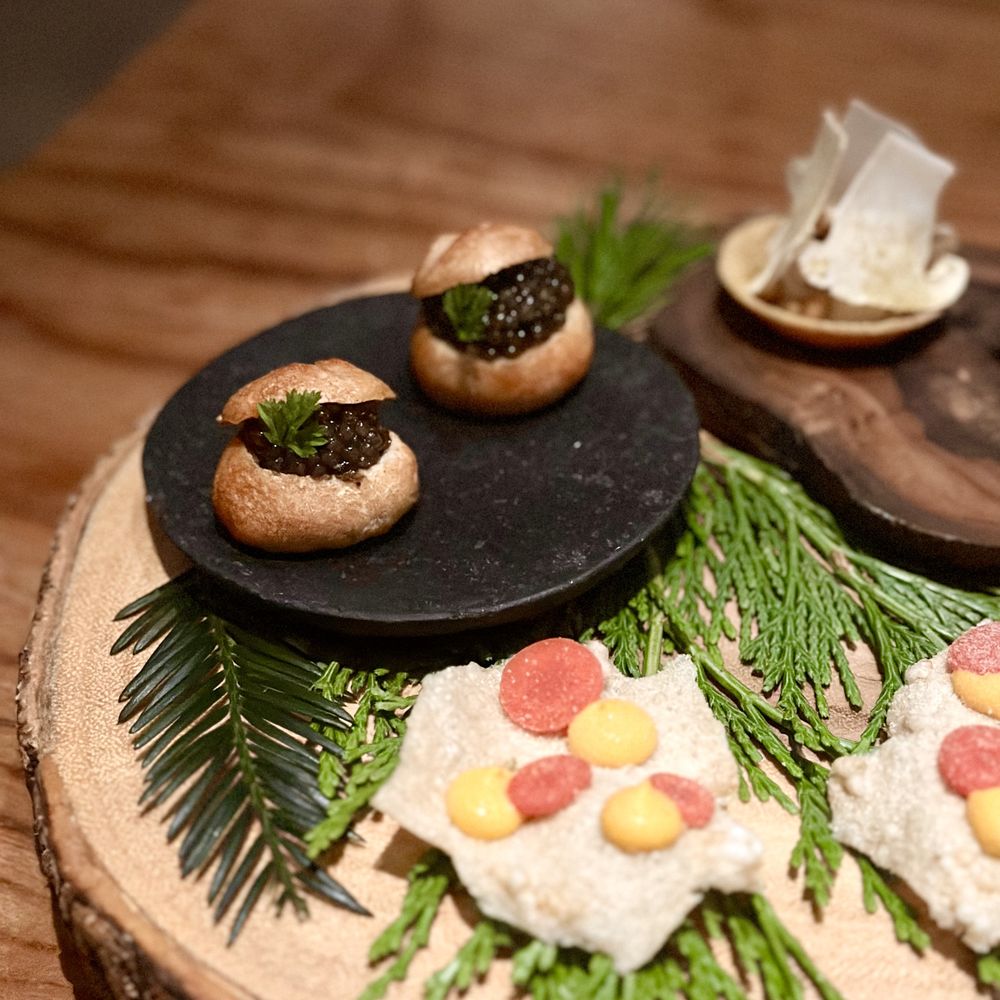 Lazy Bear - Snacks: Sourdough Bread Bowl, Clam Chowder, Lazy Bear Reserve Caviar by Tsar Nicoulai - New American Near Me - San Francisco, California Lazy Bear - Snacks: Sourdough Bread Bowl, Clam Chowder, Lazy Bear Reserve Caviar by Tsar Nicoulai - New American Near Me - San Francisco, California