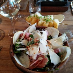 The 'small' mustard seed salad and truffle & parmesan chips - yum!