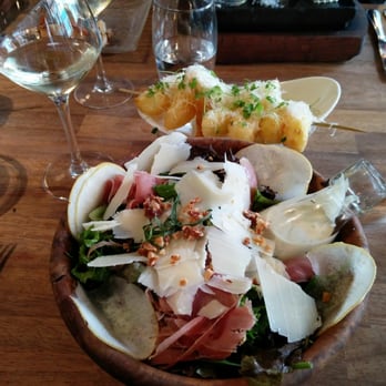 Rustic Stone - The 'small' mustard seed salad and truffle & parmesan chips - yum! - New American Near Me - Dublin, D
