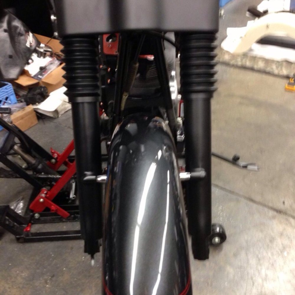 Custom front fender with matching OEM paint job and pinstripe.. Custom front fender with matching OEM paint job and pinstripe..