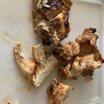 The Hummus Factory - Dry, rubbery chicken kabob. - Mediterranean Near Me - Manhattan Beach, California