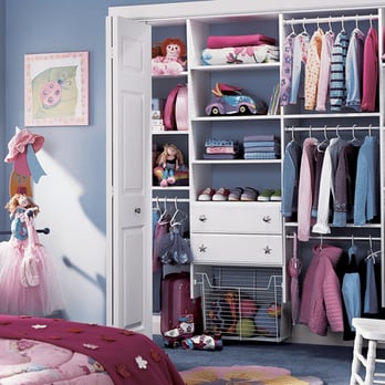 Inspired Closets Boston - A closet to grow with your child by replacing three wardrobe rods with two. Shelves and baskets help keep kids' toys organized. - Home Organization Near Me - Lawrence, Massachusetts