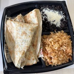 Baja Fresh - Chicken Quesadilla with beans and rice