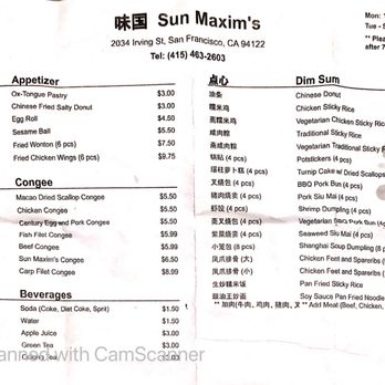 Sun Maxim's - Menu 2 as of 8/18/2022. - Bakeries Near Me - San Francisco, California Sun Maxim's - Menu 2 as of 8/18/2022. - Bakeries Near Me - San Francisco, California