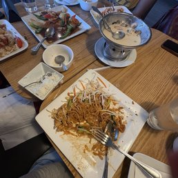 Pad Thai Noodle, Tom Kha Soup, Spicy Mint Seafood Pad Thai Noodle, Tom Kha Soup, Spicy Mint Seafood