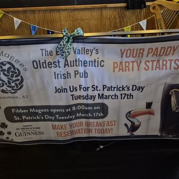 Fibber Magees - Advertisement for tomorrow - Irish Near Me - Chandler, Arizona