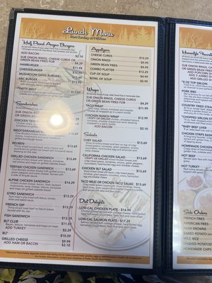 Menu photo 2 Amery Family Restaurant Amery, WI