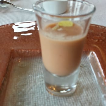 Salt - Amuse Bouche- Strawberry Gazpacho / Pickled Cucumber / Pea Chef's Adventure - New American Near Me - Amelia Island, Florida