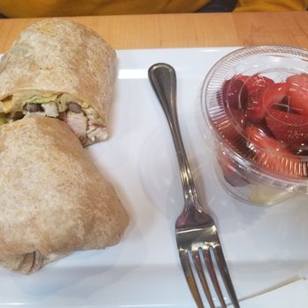 HS Green - Southwest chicken wrap with fruit - Salad Near Me - Houston, Texas HS Green - Southwest chicken wrap with fruit - Salad Near Me - Houston, Texas