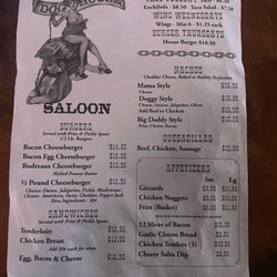 Dog House Saloon - Menu