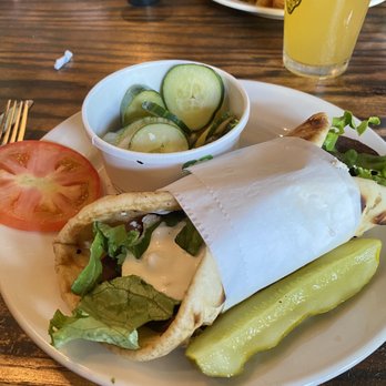 Universal Joint - Gyro and cucumber salad. It was okay. - Burgers Near Me - Clayton, Georgia Universal Joint - Gyro and cucumber salad. It was okay. - Burgers Near Me - Clayton, Georgia
