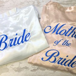 Big Frog Custom T-Shirts & More - Beautiful Script Embroidery on Bridal Robes