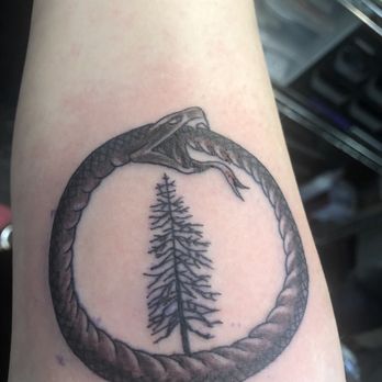 Lady Luck Tattoo - Ouroboros + tree - Tattoo Near Me - Portland, Oregon Lady Luck Tattoo - Ouroboros + tree - Tattoo Near Me - Portland, Oregon