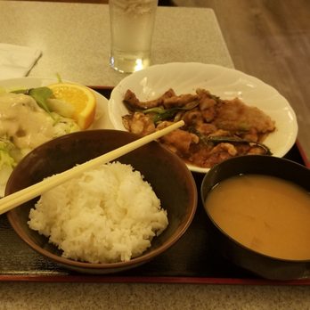 Gombei - Ginger Pork Dinner with salad, rice, and miso soup ($12.00) - Japanese Near Me - San Jose, California Gombei - Ginger Pork Dinner with salad, rice, and miso soup ($12.00) - Japanese Near Me - San Jose, California