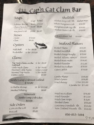 Menu photo 6 Cap'n Cats Clam Bar & Tavern Thorofare, NJ