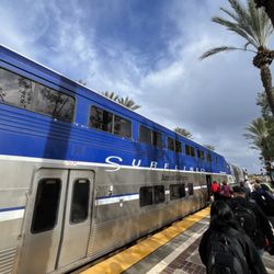 Fullerton Metrolink Station - Arrival of Amtrak Surfliner