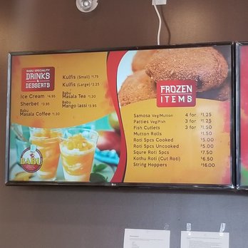 Babu - Drinks and frozen items menu - Indian Near Me - Markham, Ontario
