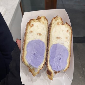 Milkbomb Ice Cream - ube and butter brickle ice cream in a cinnamon donut! - Ice Cream & Frozen Yogurt Near Me - Berkeley, California