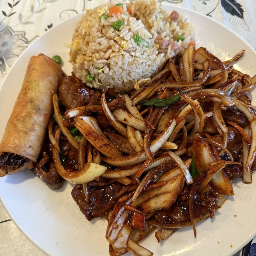 Lucky Bowl - Lunch combo (Mongolian Beef, fried rice, eggrolls) - Chinese Near Me - Sandy, Utah