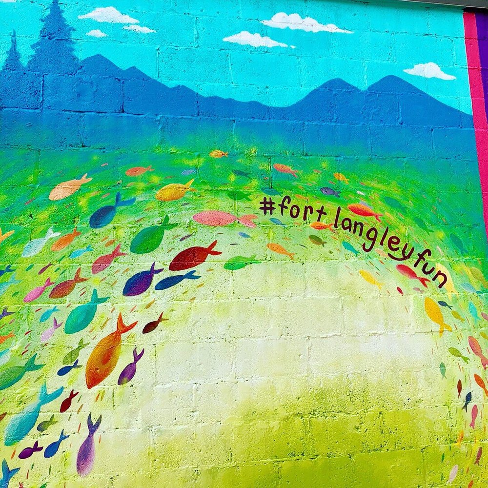 Cranberries Naturally - a colorful mural of fish - Specialty Food Near Me - Langley, British Columbia