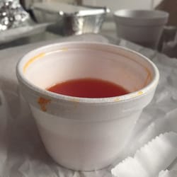 Jade Garden Chinese Takeaway - The smallest amount of sweet and sour sauce that I think you could get into this tiny cup!