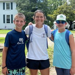 2 campers and their counselor