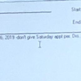 Don't give Saturday appt Per Drs...... Don't give Saturday appt Per Drs......