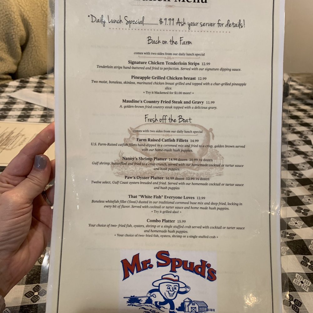 Mr. Spud’s - Menu - Southern Near Me - Fairhope, Alabama Mr. Spud’s - Menu - Southern Near Me - Fairhope, Alabama