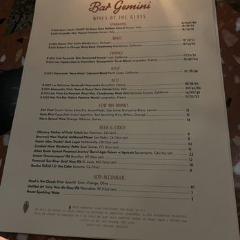 Bar Gemini - Wine Bars Near Me - San Francisco, California Bar Gemini - Wine Bars Near Me - San Francisco, California