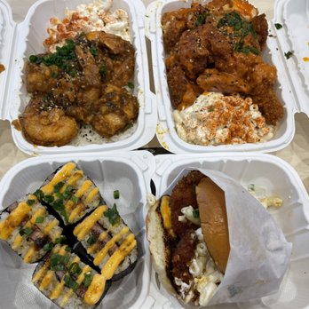 Shootz - Kimchee Butter Katsu Chicken Combo w/Spam Brulee & Kimchee Butter Katsu Sandwich Combo w/ /Spam Brulee & Jalapeño Garlic Shrimp - Hawaiian Near Me - Stanton, California Shootz - Kimchee Butter Katsu Chicken Combo w/Spam Brulee & Kimchee Butter Katsu Sandwich Combo w/ /Spam Brulee & Jalapeño Garlic Shrimp - Hawaiian Near Me - Stanton, California