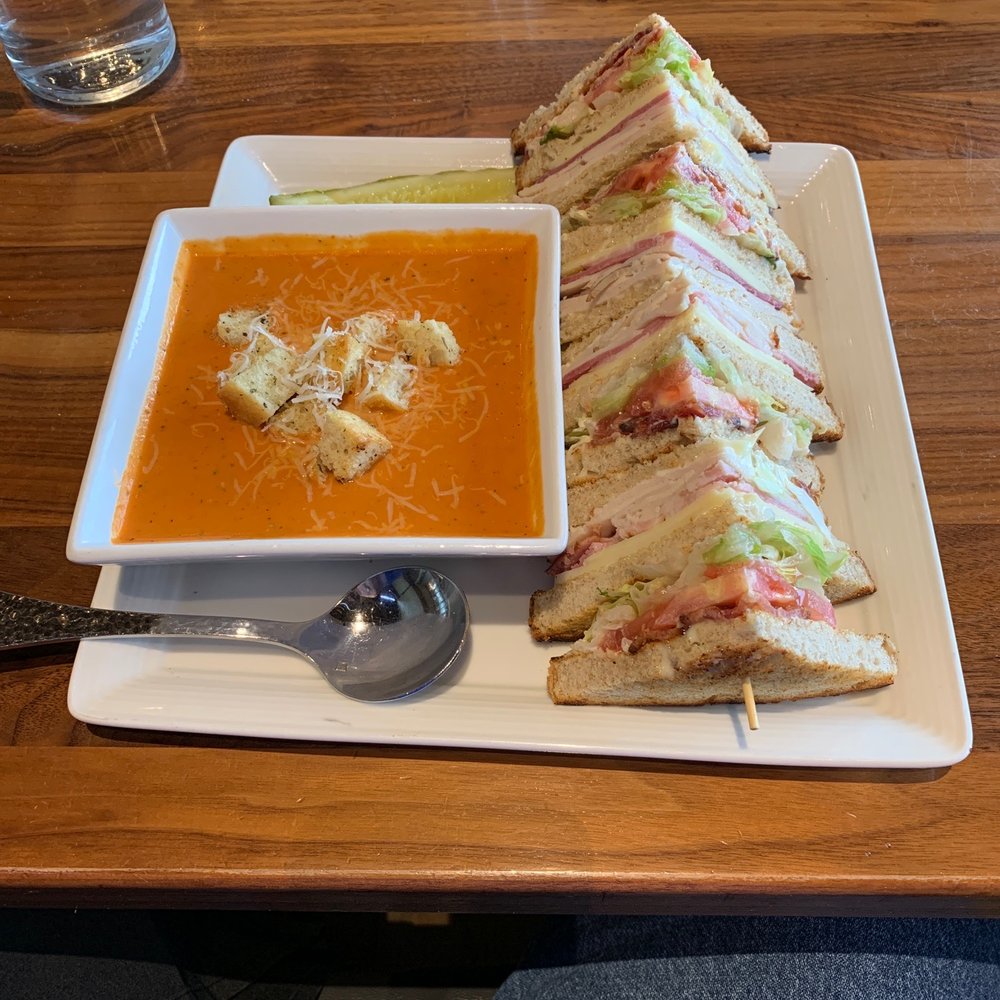 Lodge Kitchen - Tomato Basil Soup and the Carson Club. - New American Near Me - Sunriver, Oregon Lodge Kitchen - Tomato Basil Soup and the Carson Club. - New American Near Me - Sunriver, Oregon
