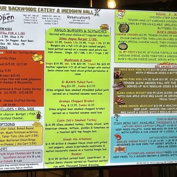 Hillbilly Slim's - Menu board; order at counter. - Barbeque Near Me - Witts Springs, Arkansas Hillbilly Slim's - Menu board; order at counter. - Barbeque Near Me - Witts Springs, Arkansas