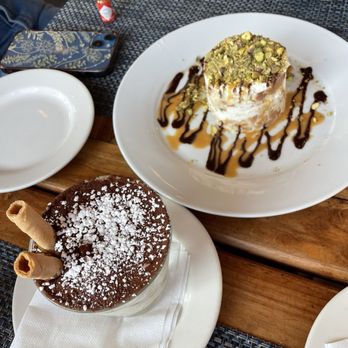 The Sunset Restaurant - Tiramisu and pistachio tres leches - New American Near Me - Malibu, California