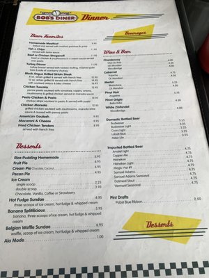 Menu photo 4 Bob's Diner Manchester Center, VT