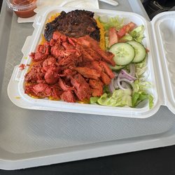 Combo platter with chicken and beef patty. Yum