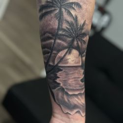 Pacific Beach Tattoo - Scenic piece by Garrett Newby