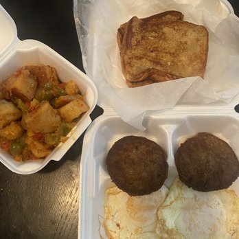 Gutbusters - Atlanta - French toast Combo w/ patty sausage , over easy eggs & potatoes - Sandwiches Near Me - Atlanta, Georgia