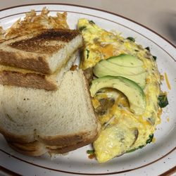 Le Peep - Create Your Own Omelet with mushrooms, Cheese and avocado