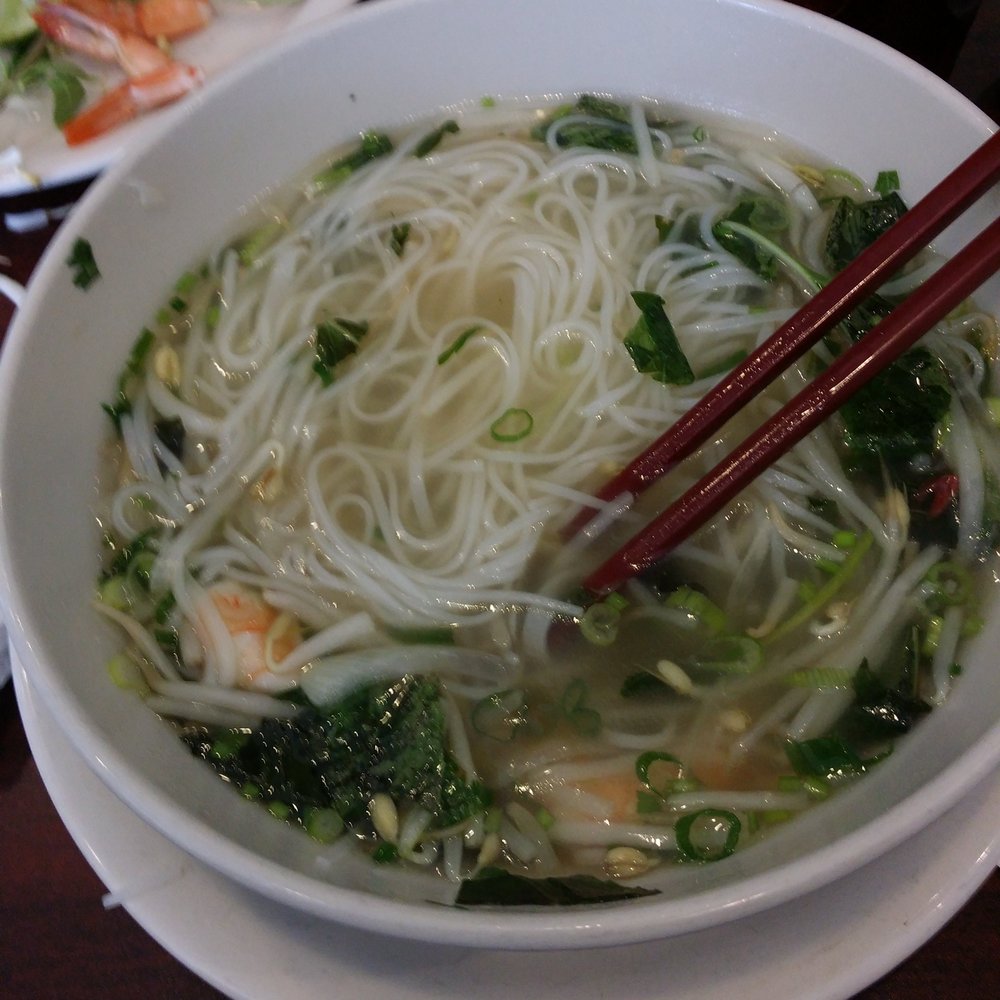 Pho Hieu - Rice noodle soup with shrimp.  Very good stuff. - Vietnamese Near Me - Yukon, Oklahoma