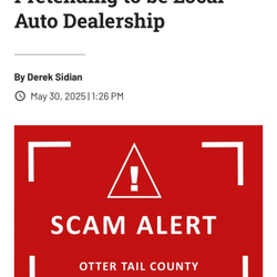 Truax Auto Sales - News report regarding fraudulent website