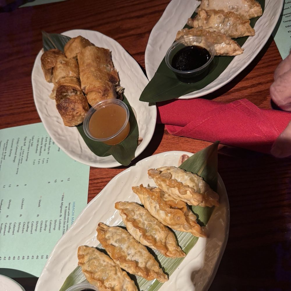 Shogun - Pork and chicken gyoza; beef egg rolls - Japanese Near Me - Racine, Wisconsin Shogun - Pork and chicken gyoza; beef egg rolls - Japanese Near Me - Racine, Wisconsin