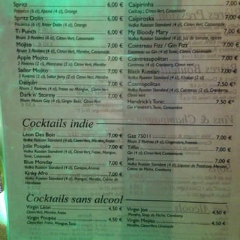 Le Motel - Les cocktails "mainstream" (this would never be printed in the US) - Bars Near Me - Paris, 75