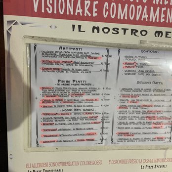 Bar Boschetto - Menù esposto da fotografare causa Covid - Pizza Near Me - Sestola, Missouri