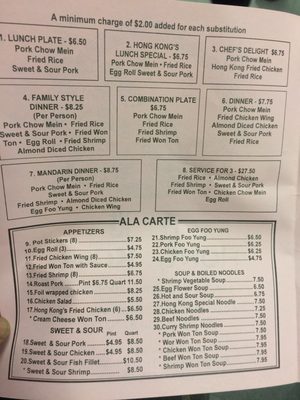 Menu photo 8 Hong Kong Modesto, CA