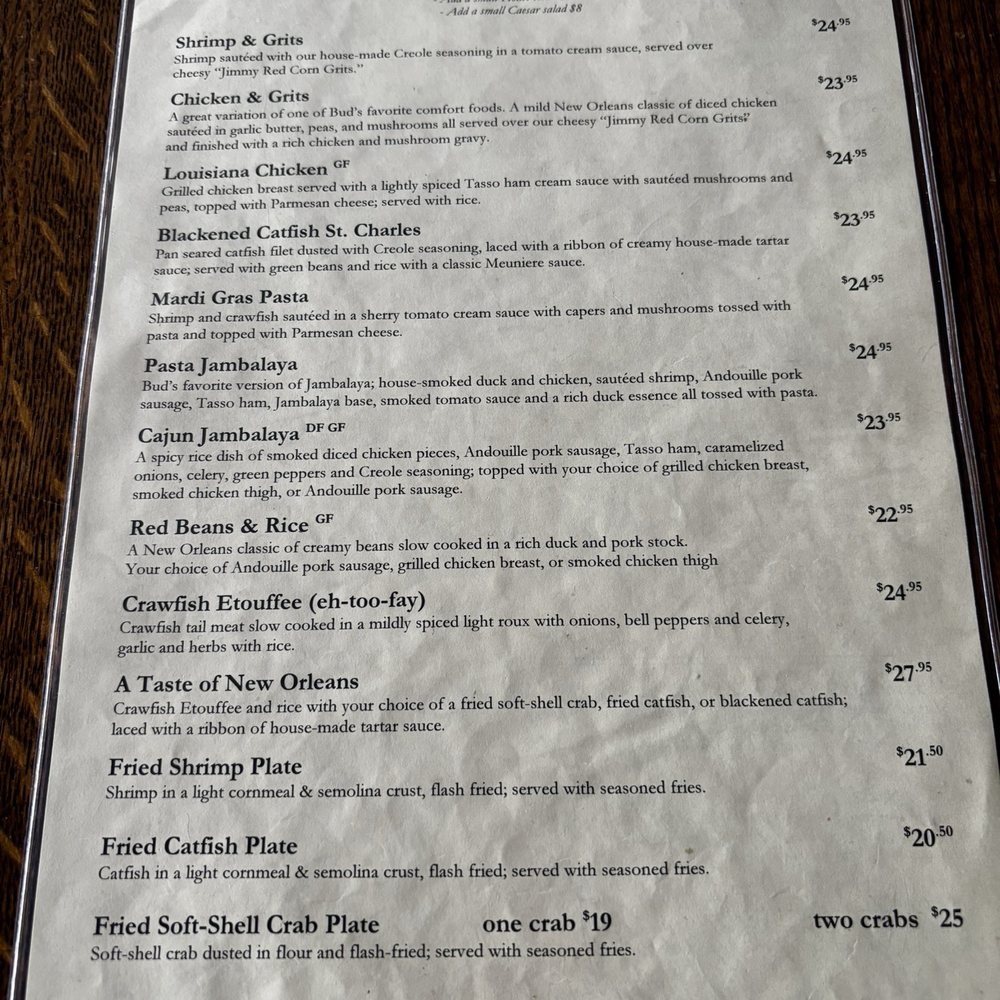 Bud's Louisiana Cafe - Menu 6/7/25 - Cajun/Creole Near Me - San Diego, California Bud's Louisiana Cafe - Menu 6/7/25 - Cajun/Creole Near Me - San Diego, California