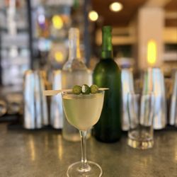 Dirty blue cheese martini