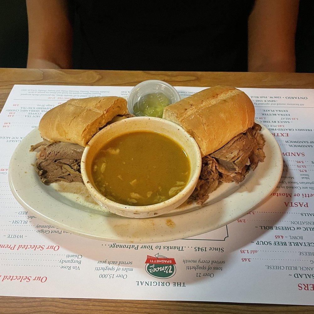 Vince's Spaghetti - French Dip Sandwich - Italian Near Me - Ontario, California