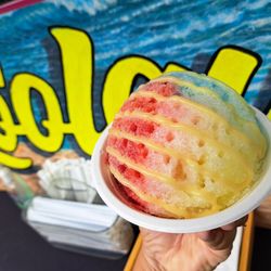 Koolau Eatz - Blue Hawaii (Vanilla/coconut), Tiger's Blood (Strawberry/coconut), Pina Colada (Pineapple/coconut) with coconut condensed milk.